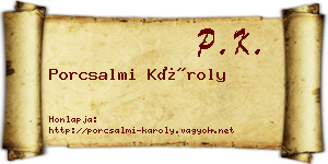 Porcsalmi Károly névjegykártya