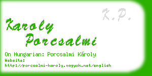 karoly porcsalmi business card