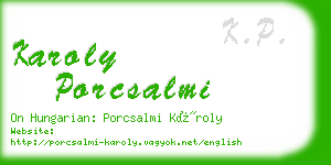 karoly porcsalmi business card